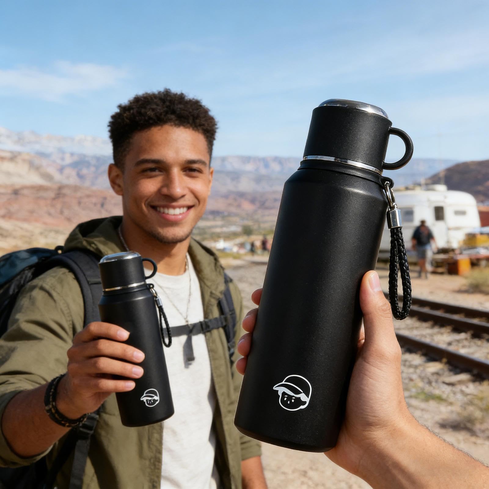 Thermosflasche für Heißgetränke 1000ml Auslaufsicherer Reisebecher mit