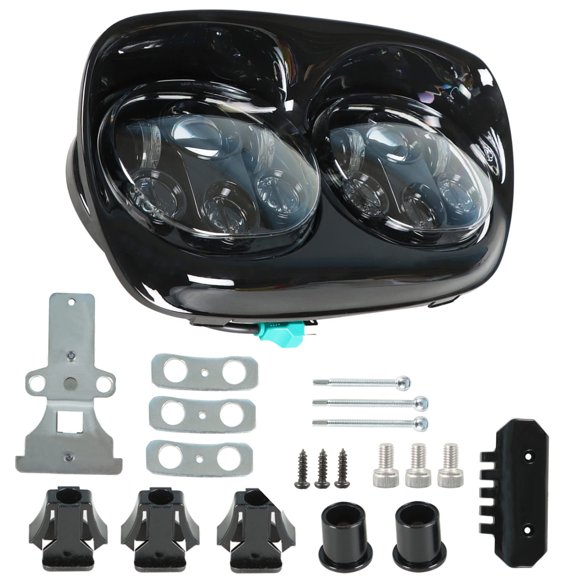 GENRICS Motorcycle Dual LED Headlight Kit Replacement for Road Glide 1998-2013