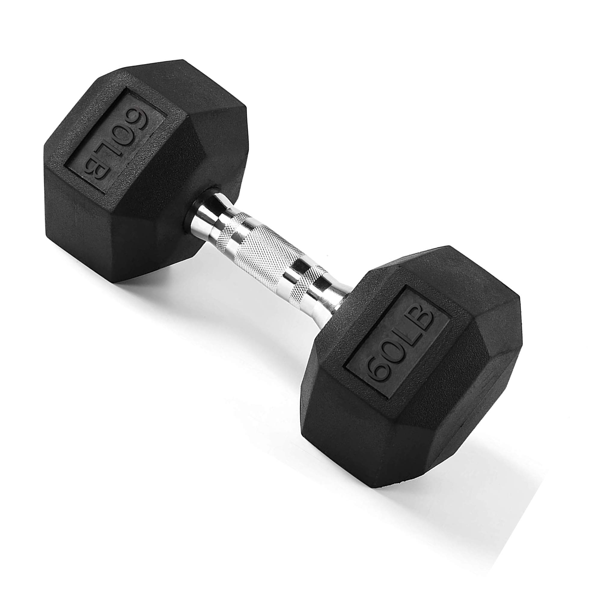 THUNDERBAY Rubber Coated Cast Iron Hex Dumbbell Weights in Pairs or Singles
