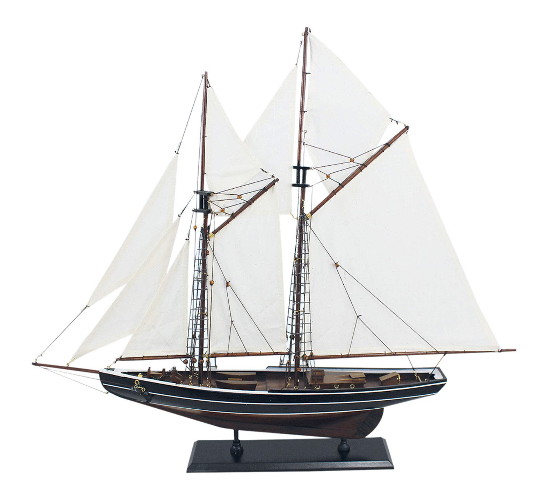 Antica 2000 Nave a vela modello a due piani in legno bluenose canadese
