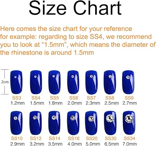 Miniatura 3 de Towenm 2000 diamantes de imitación de cristal con parte trasera plana, SS10 de 0.110 in, cristales de parte trasera plana para ropa de manualidades,