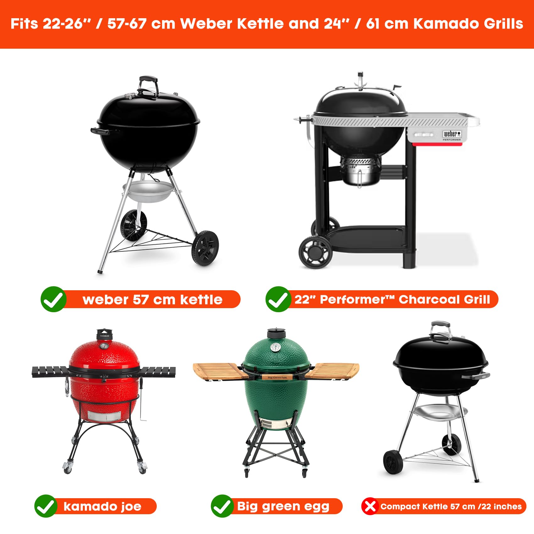 onlyfire Panier à Charbon Perforé, Favorise la Circulation de l’Air et Une Combustion Uniforme, Accessoires pour Weber Kettle 57 et 67 cm, Compatible avec Big Green Egg, Kamado Joe