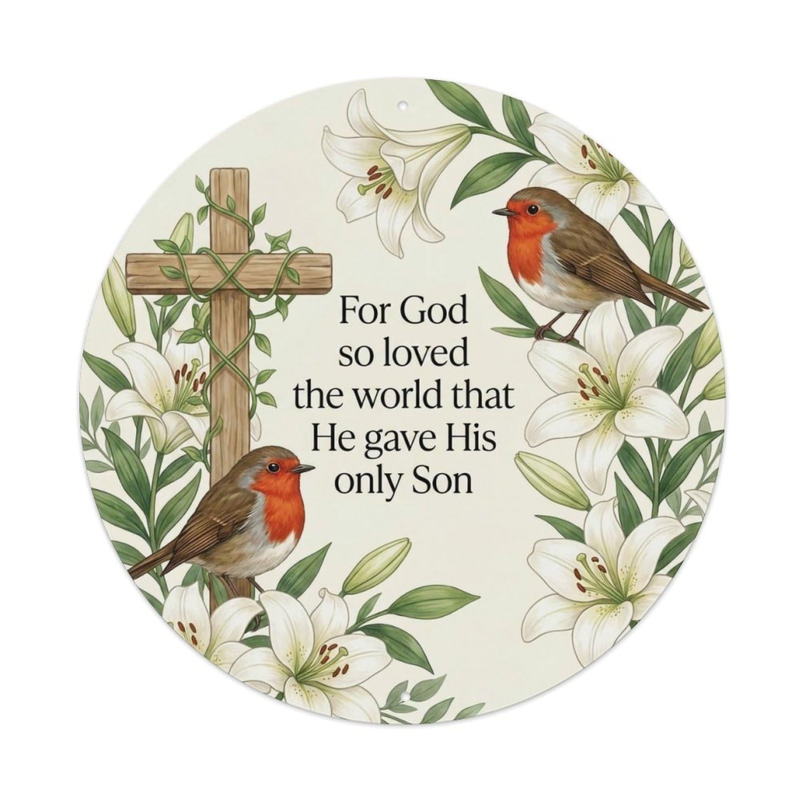 European Robin Garden Sign Heaven Love Salvation Metal Tin Sign