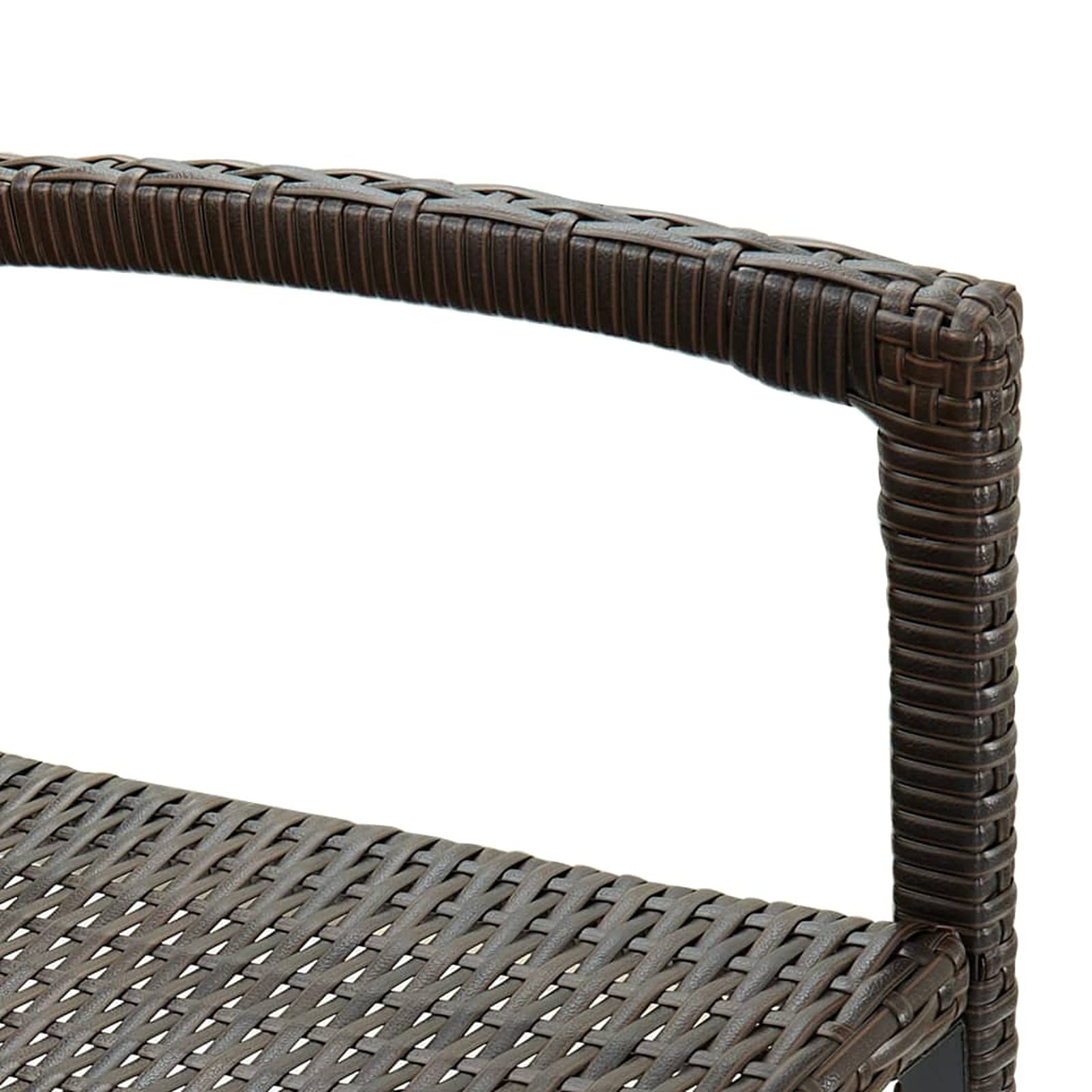 Homgoday Taburetes de bar, 4 unidades, marrones, de poliratán, silla de oficina, silla de escritorio, para salón o dormitorio