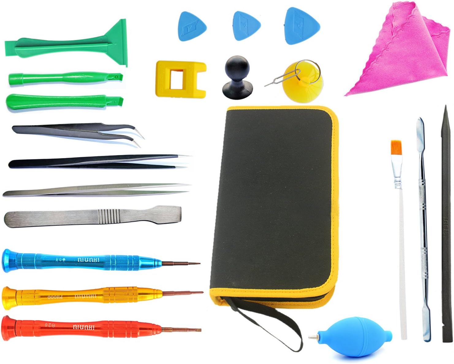 US Stock - Complete Fix Ipad Ipod All Iphone Repair Opening Screwdriver Kit Tweezers Suction Pry Tools Set with Case