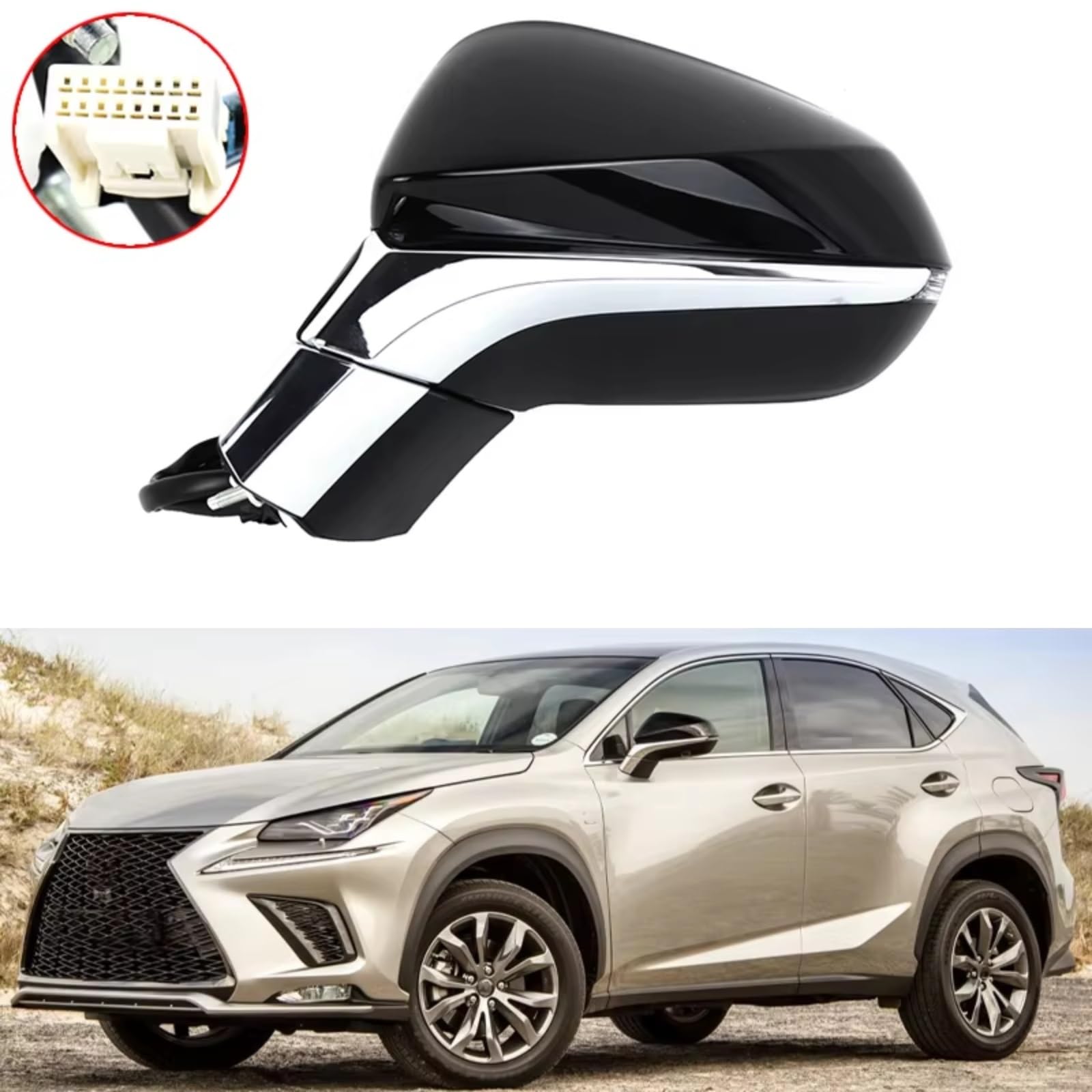 Per Lexus Per NX NX200 NX300 2015-2020 Porta Ala Specchio Elettrico Auto Power Riscaldato Fold Segnale Girata Specchietto Retrovisore Montaggio Specchio Specchietto Esterno