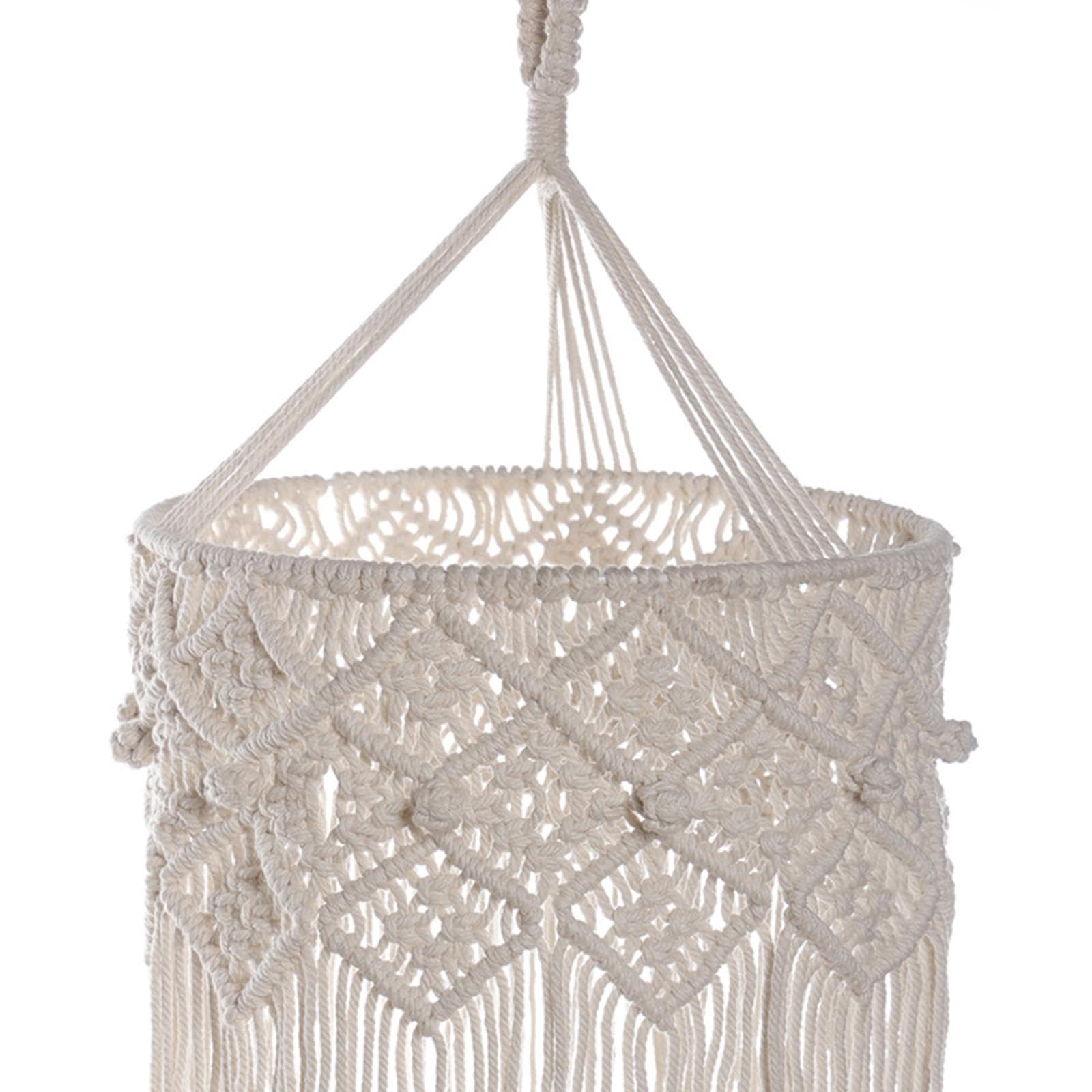 Paralume in macramè da Appendere, Soluzione Fai-da-Te per Sostituire L'illuminazione, Tessuto a Mano, per Camera da Letto, Stile b