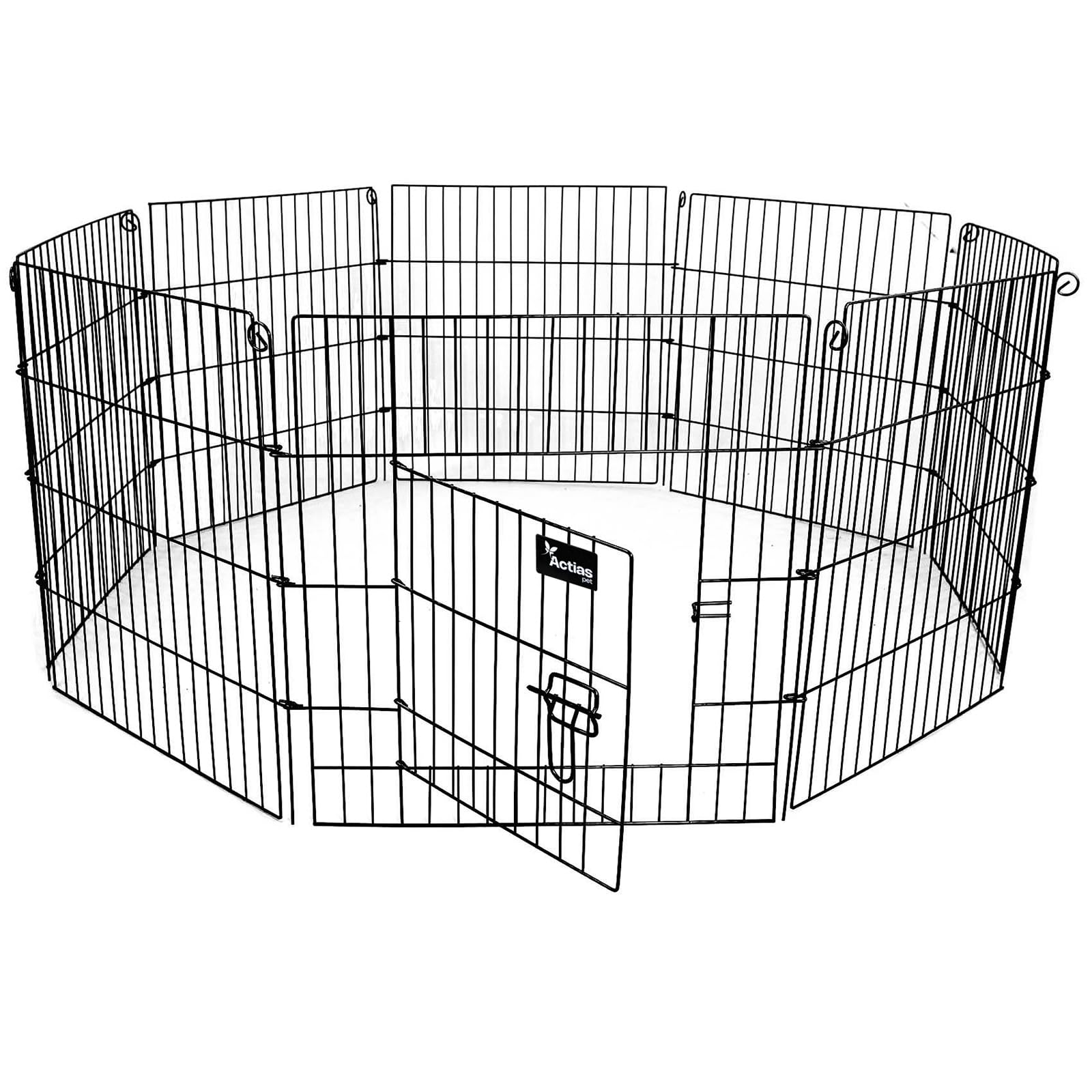 Actiaspet Black Metal Drop Pin Play Pen Available in 4 Different Sizes (Black, Small, 8)