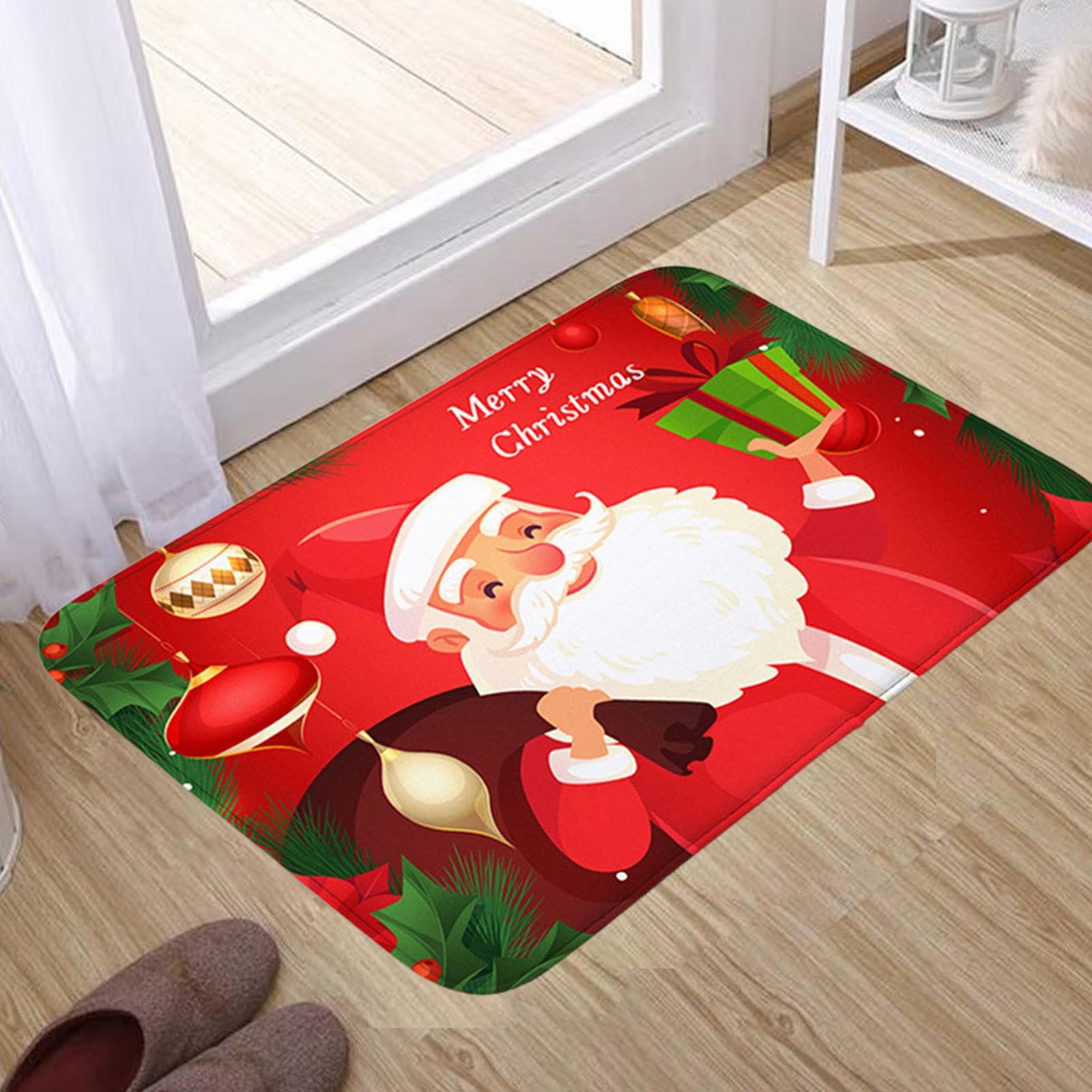 Milageto Felpudo navideño, Bonito Felpudo Decorativo para Puerta de Entrada, para el Invierno, para el hogar, la Sala de Estar y el Interior