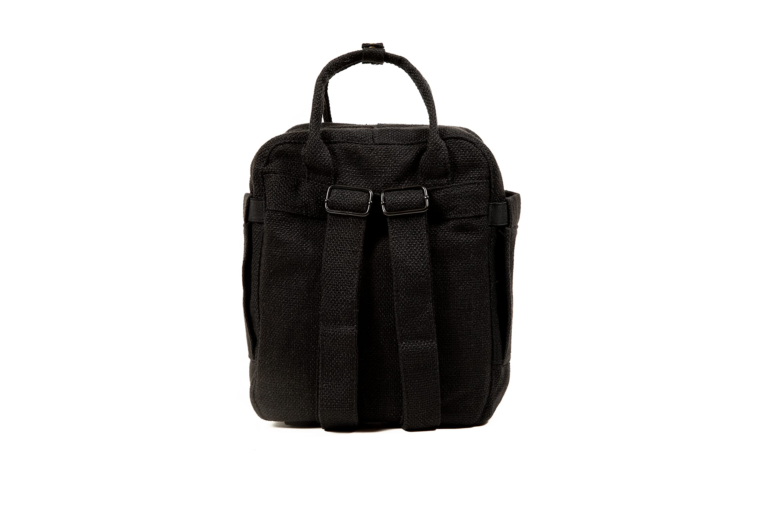 Mini mochila | Cáñamo premium y materiales reciclados | Mochila o bolsa de viaje, Negro -, Mini mochila 3