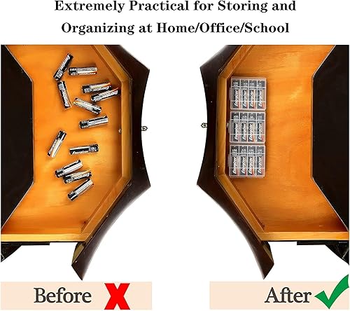 Miniatura 2 de HOMEFUNTIME Estuche para batería AAAAA, contenedor compacto y portátil, organizador de plástico aislante, estuche protector de batería transparente