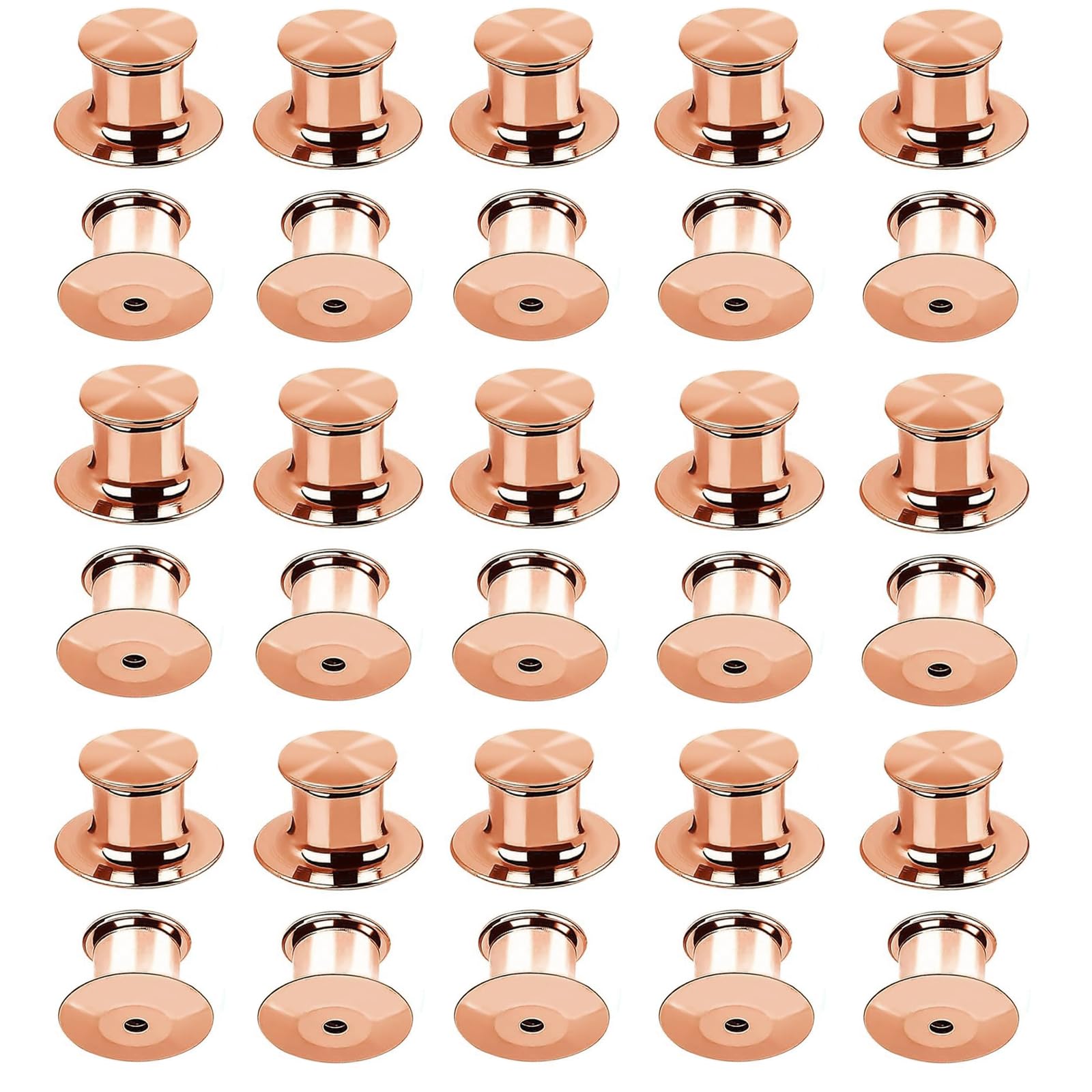 Licqic Rose Gold Locking Pin Keepers Backs, Metal Pin Badge Backs For Jewelry Brooches Badge Name Tags Crafts Diy, 30 Pcs