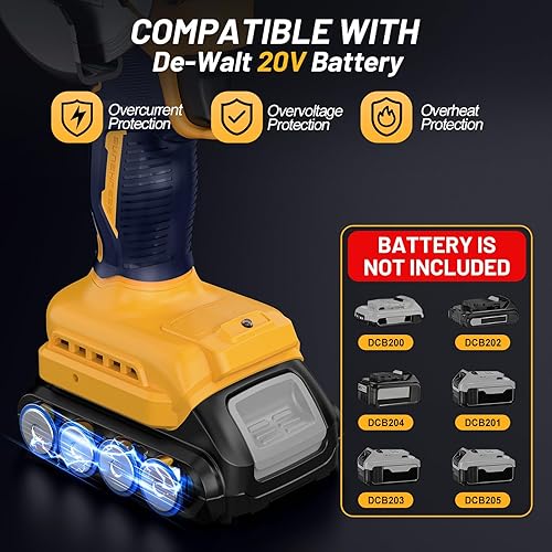 Miniatura 2 de YEARTOP Herramienta de corte inalámbrica de 3 pulgadas para batería De-Walt 20V MAX, mini sierra circular de 19500 RPM con profundidad ajustable, 5