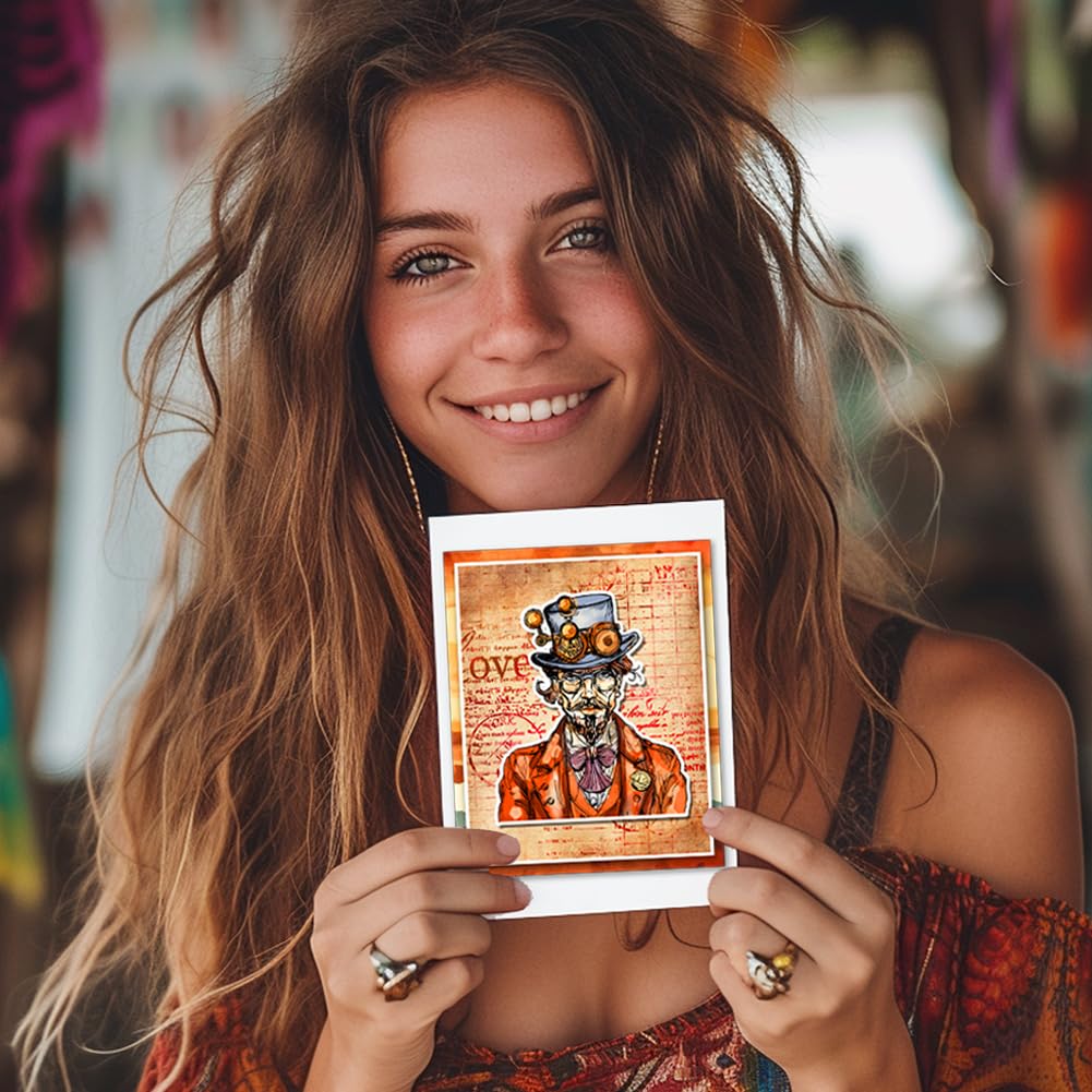 Timbri Trasparenti Steampunk Con Drago Meccanico - Per Scrapbooking E Biglietti - In Silicone Riutilizzabile - Foto 6