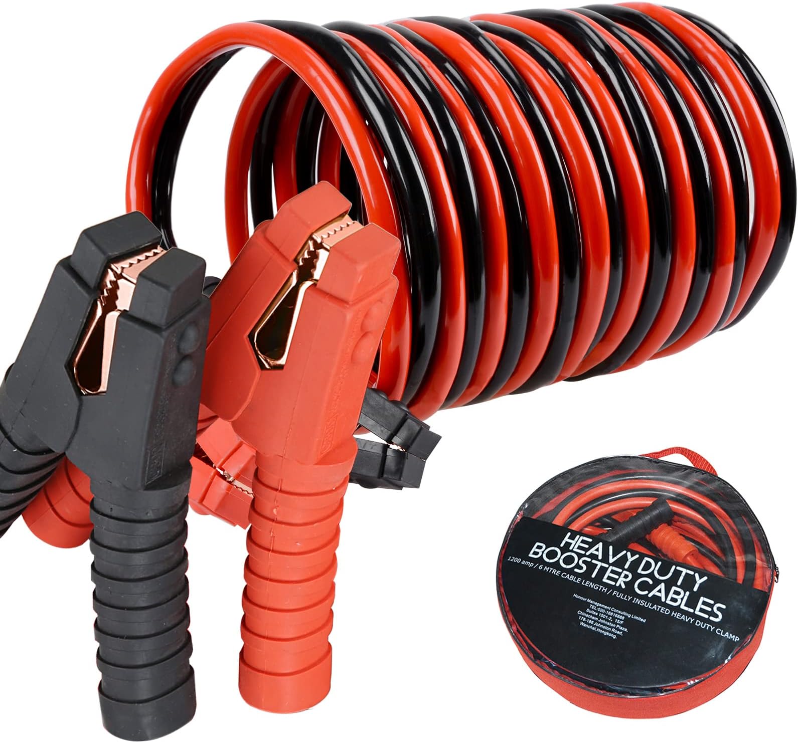 Voilamart Jump Leads Heavy Duty Car Battery Jump Leads 3000AMP 6M Booster Cables Jumper Cable for Petrol Diesel Car Van Truck (Includes Zipped Carry Bag with Handle)