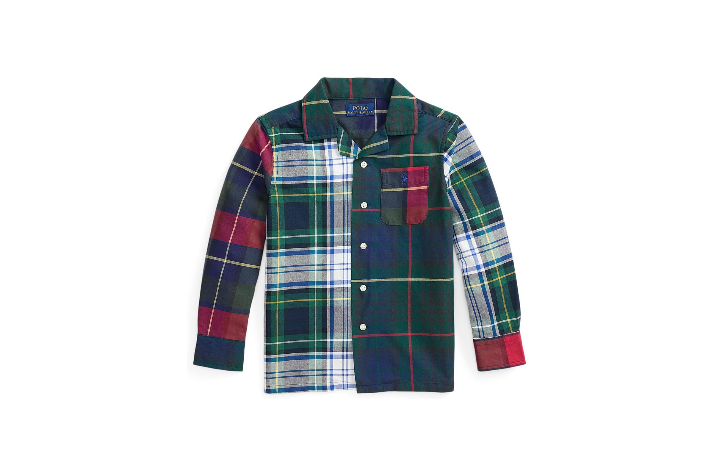 Мужская рубашка Polo Ralph Lauren Kids Plaid Cotton Oxford Fun Shirt (Toddler/Little Kid)