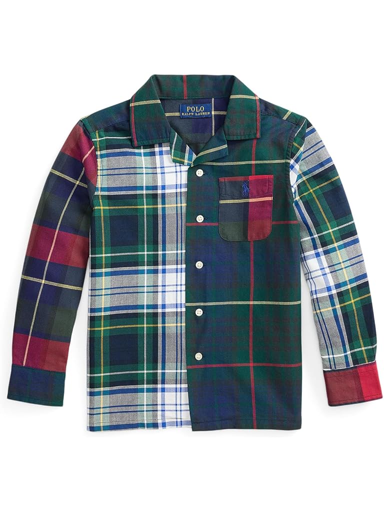 Multi Polo Ralph Lauren Plaid Cotton Oxford Fun Shirt (Toddler/Little Kid)