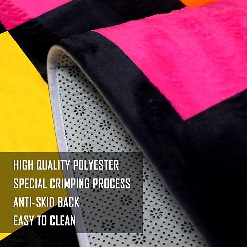 Miniatura 5 de EISKBC Alfombra de pasillo de neón para fiesta, alfombra de baile con luz de rejilla colorida, alfombra antideslizante que brilla en la oscuridad,