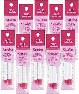 Sponsored Ad - United Notions Blue Sewline Water-Soluble Fabric Glue Pen Refill 2 Count 10/Pk 10 Pack