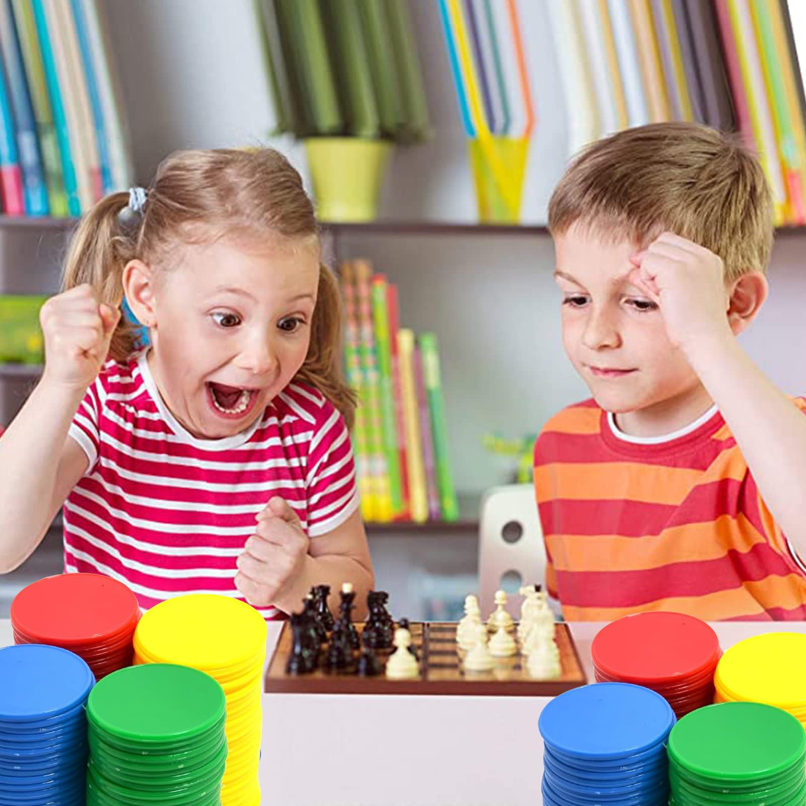 Zliczanie żetonów do gier, z tworzywa sztucznego, 160 sztuk, kolorowe żetony Bingo, licznik kolorów do matematyki lub gier