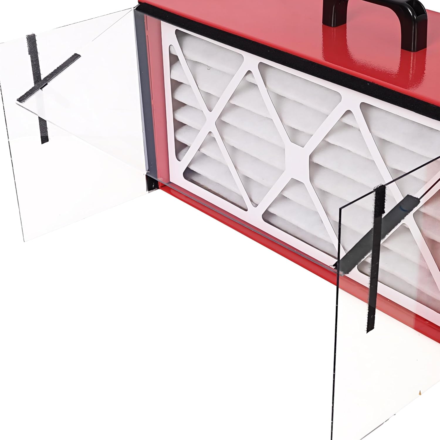Portable Tabletop Dust Collector with HEPA Filter, 725 CFM, 110V Variable Speed Motor, Red