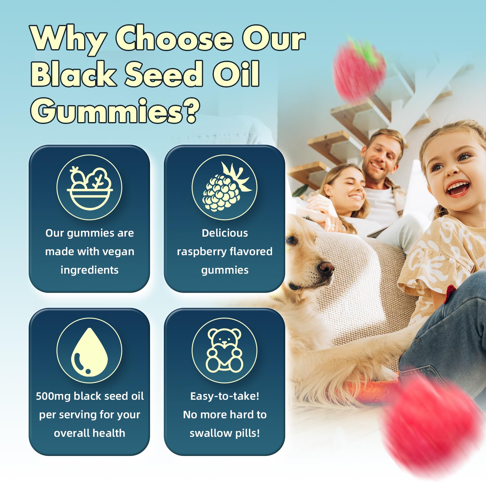 Black Seed Oil Gummies, Cold Pressed Black Seed Oil Supplement, 60 Count — Amazon image 6