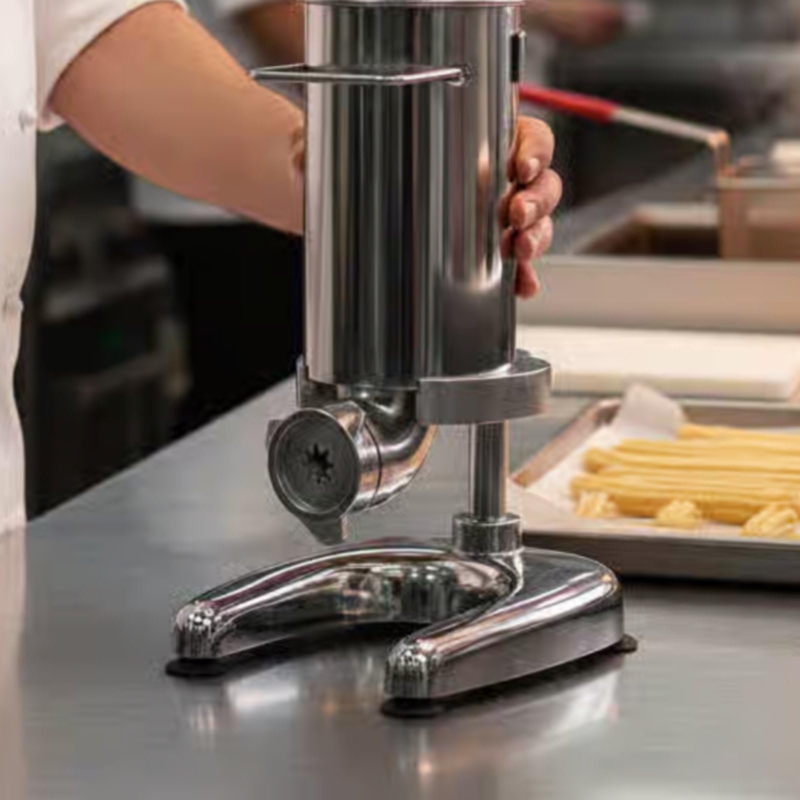 TISHITA de Manual Churro Maker Máquina para Churros Dispensador de Herramienta Profesional de Acero Inoxidable con Formas Intercambiables Adecuada para, 3L
