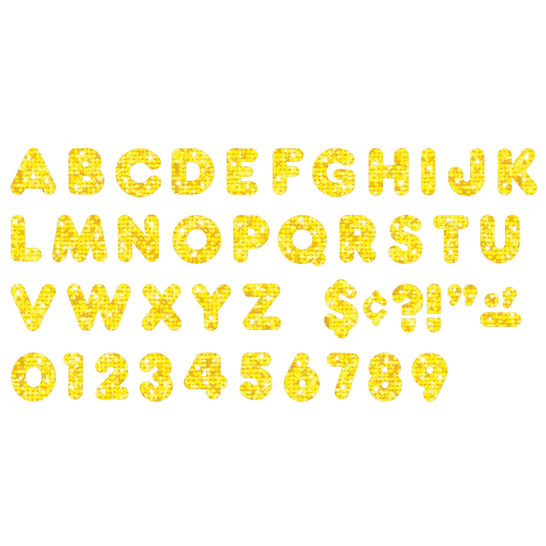 Trend Yellow Sparkle 4" Casual UC Ready Letters, Bulletin Board Decor, 4-Inch, 72 Pieces - Image 2