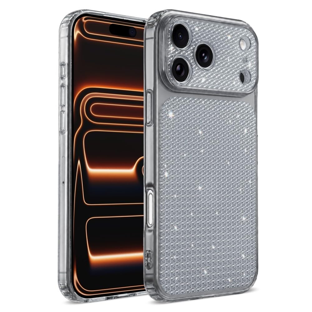Generic Funda compatible con iPhone 12 (color: negro) a prueba de golpes con purpurina y carcasa trasera de silicona dura