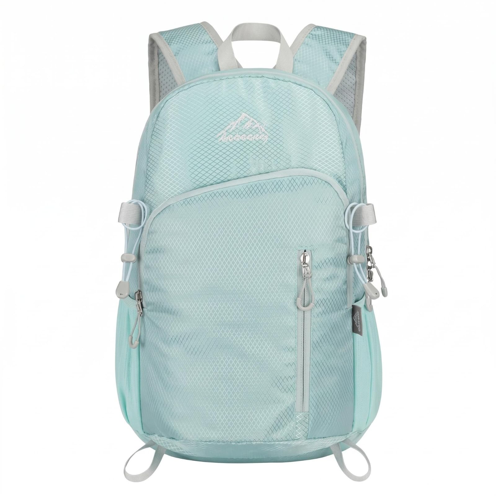 Side Pockets Lightweight Backpack Front Pocket Daypack Contoured Back Panel Zippered Backpack Textured Woven Material, Light Blue | Sporting Goods | Outdoor Sports | Camping & Hiking-image-10