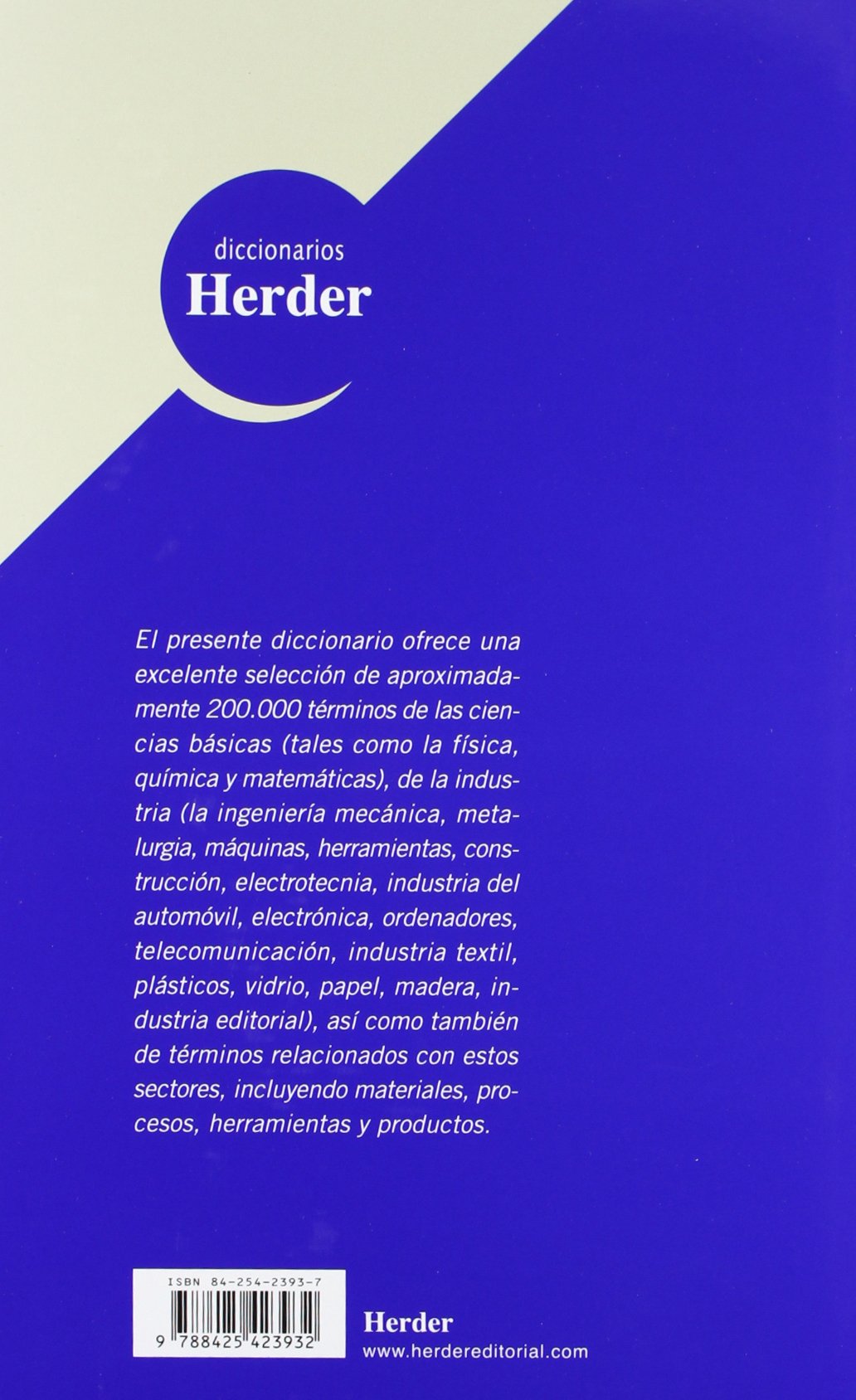 Diccionario de la técnica industrial: Tomo I Inglés-Español (Diccionarios Herder)