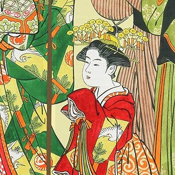 Amazon｜のれん 浮世絵のれん 花魁道中 暖簾 お土産 日本製
