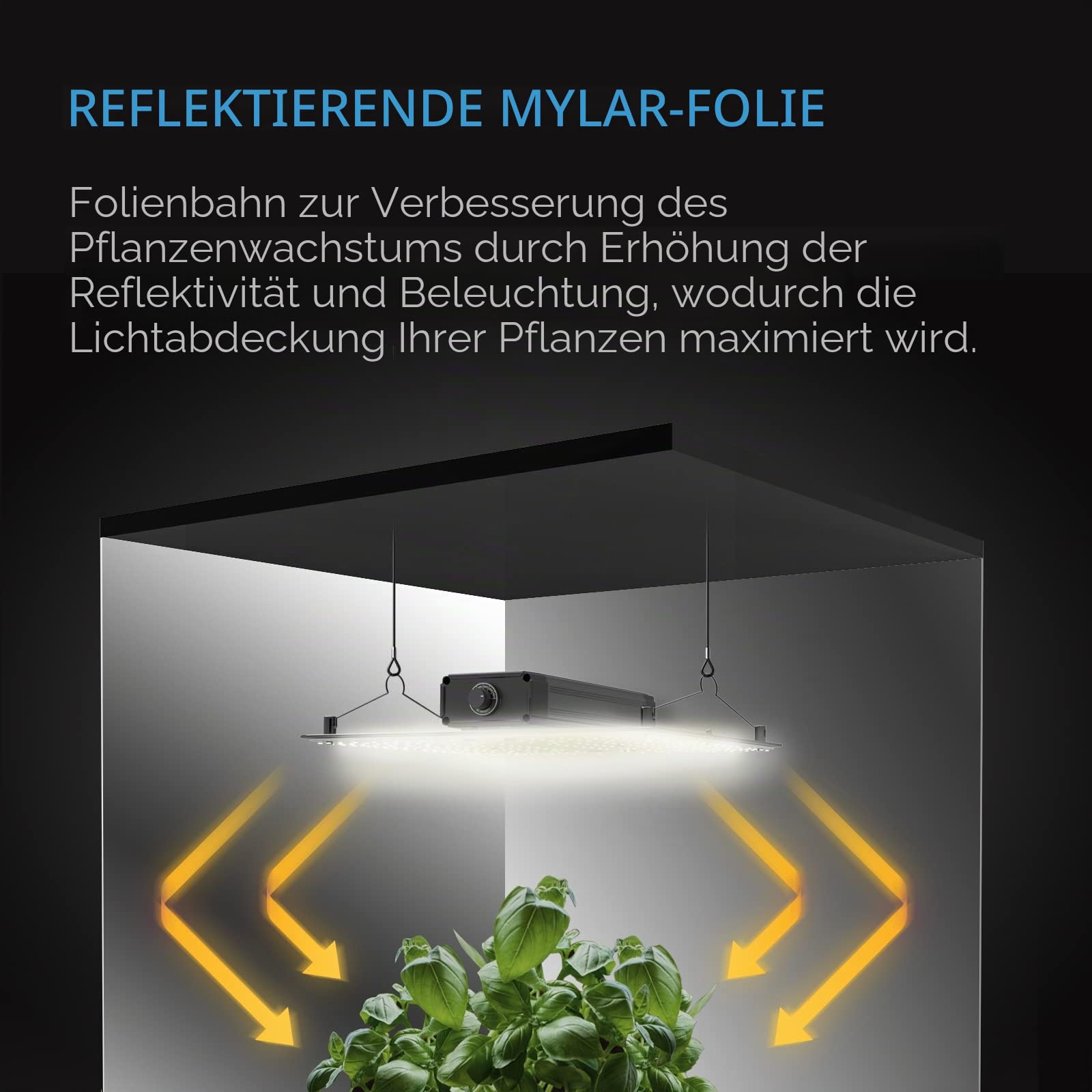 AC Infinity Mylarfolie 1,2 x 30,5 m Reflektierende PET-Folie 0,05 mm reißfest dampfbremsend