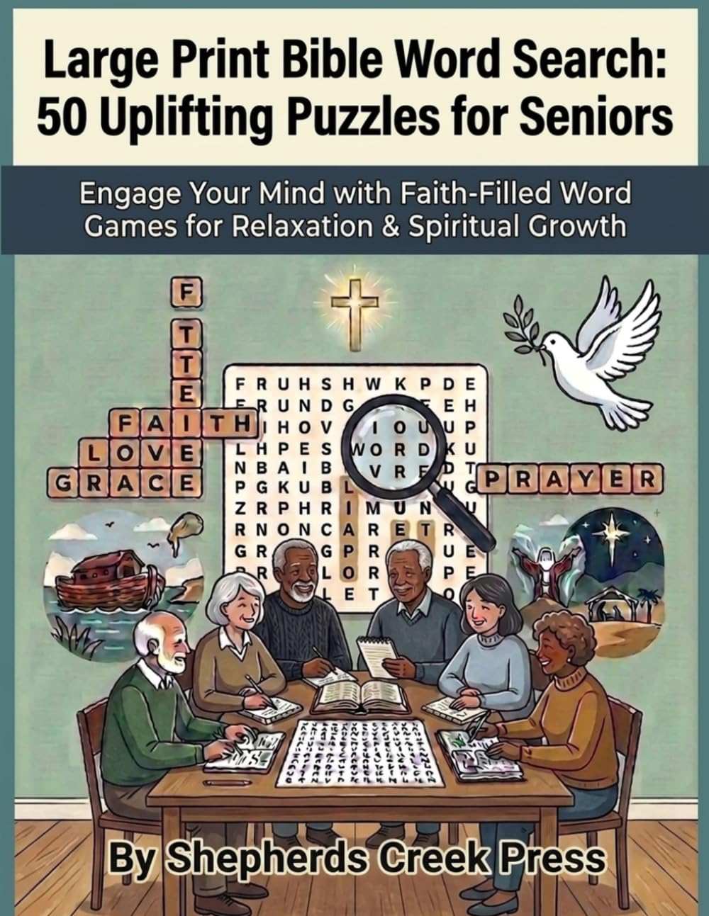 Large Print Bible Word Search: 50 Uplifting Puzzles for Seniors: Engage Your Mind with Faith-Filled Word Games for Relaxation & Spiritual Growth