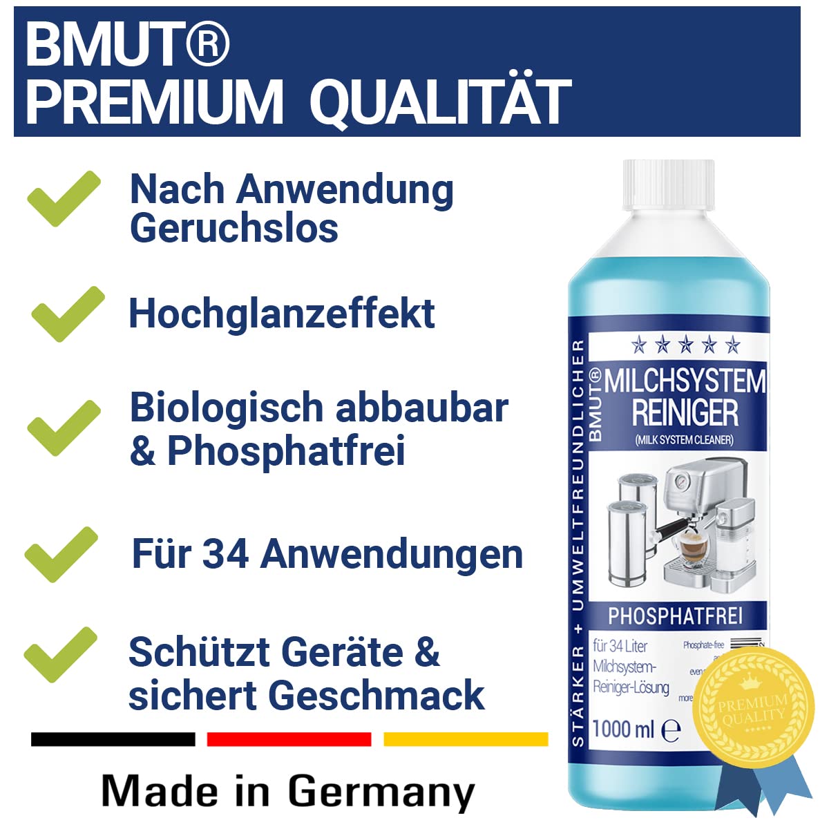 12 x 1000 ml koncentrat do czyszczenia systemu mlecznego do ekspresu do kawy, spieniacza do mleka, środek do czyszczenia mleka, uniwersalny dla wszystkich producentów
