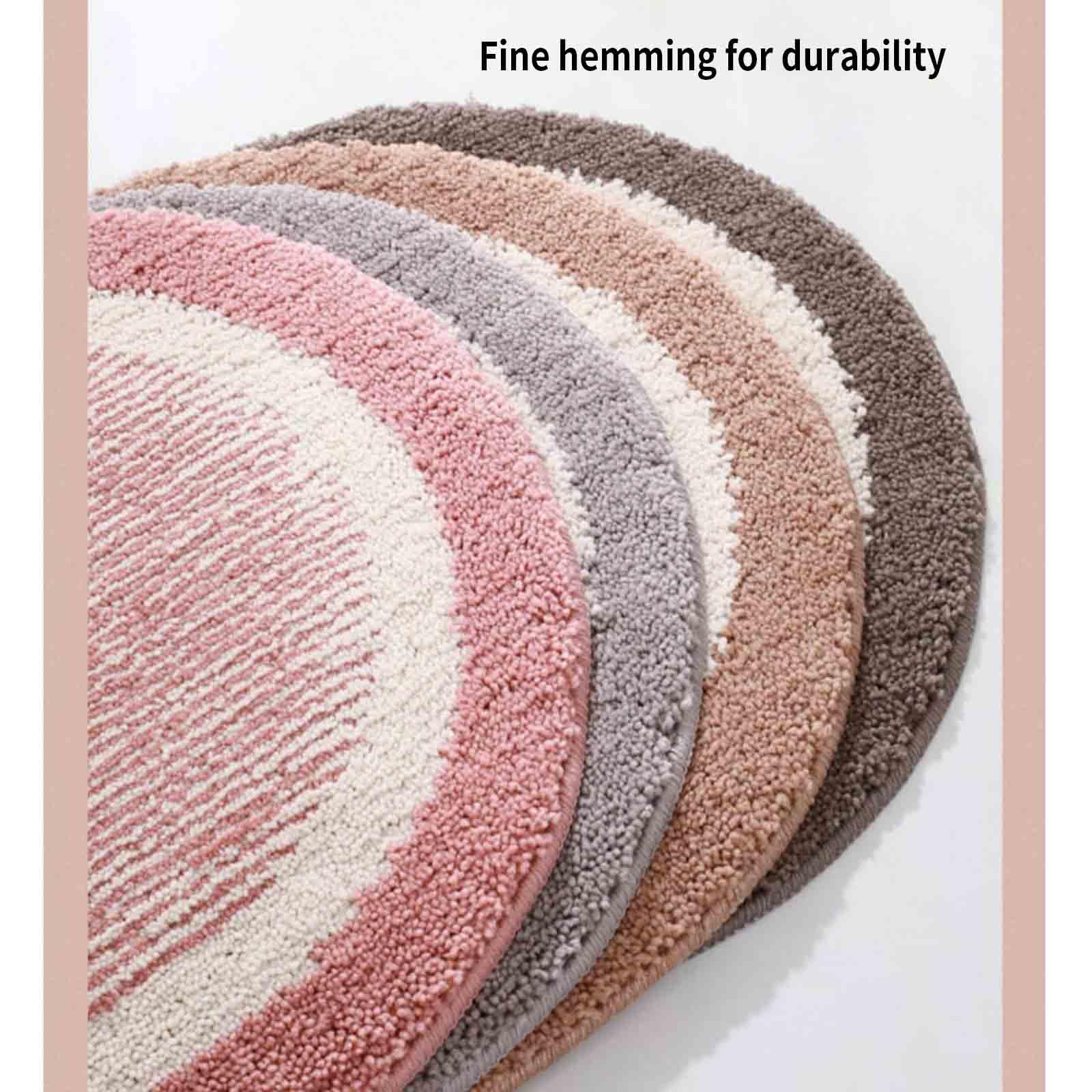 Badezimmerteppich Badematte rutschfest Badvorleger Badteppich Badematten Badteppiche Bath Mat Badezimmermatte Grau Dicke Fußmatte Oval Waschbar (Grey,60x90cm)