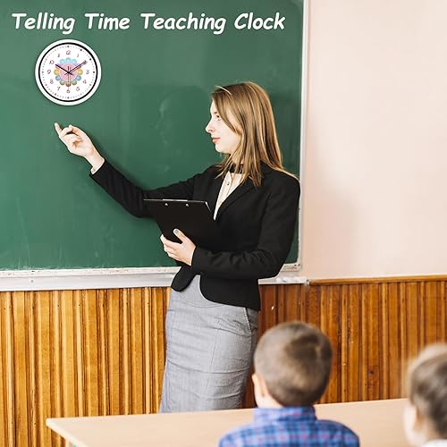 Miniatura 14 de Reloj de pared moderno verde para decoración de sala de estar, reloj de pared grande de 14 pulgadas, funciona con pilas, reloj analógico redondo