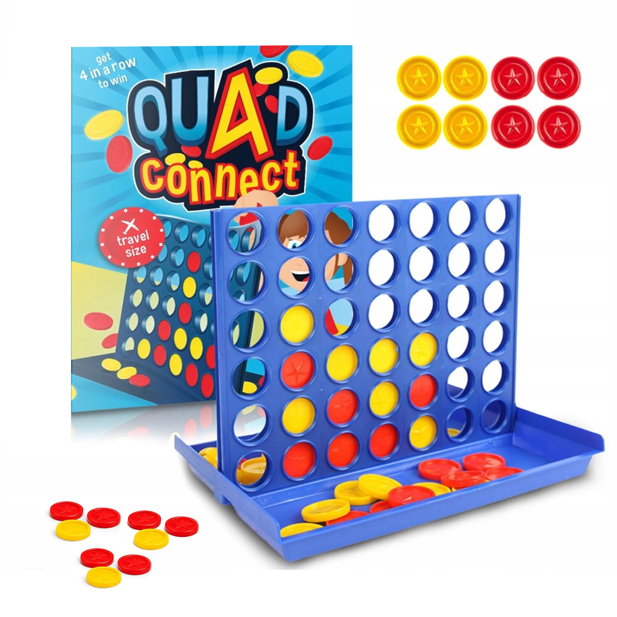 HIFEN TOYS® Quad Connect 4 in a Row Strategy Board Game for Kids Aged 5+ 2 Player Educational Family Toy for Boys Girls and Adults Best