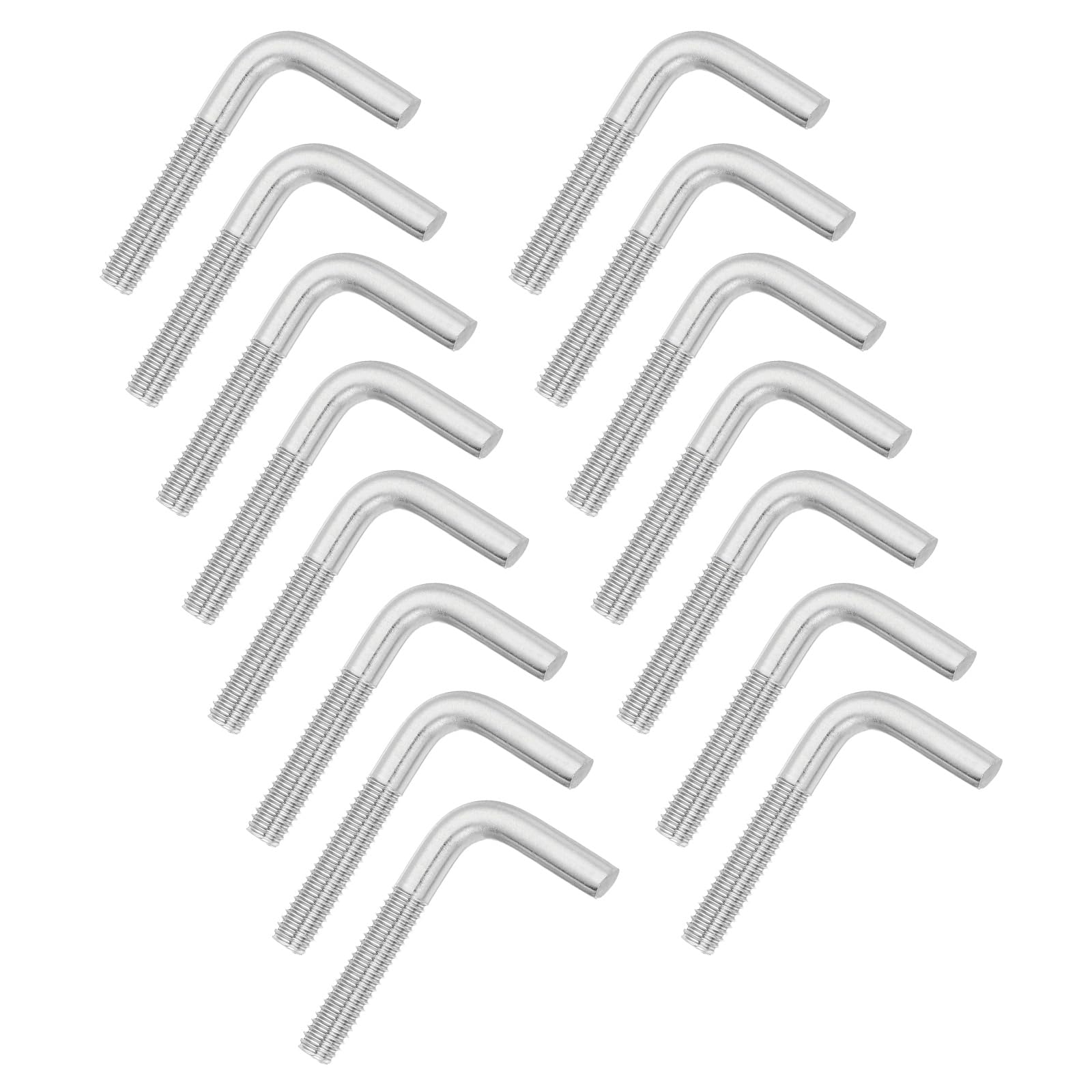 sourcing map M6x40mm 7/L-Shaped Right Angle Bolt Screw, 304 Stainless Steel L Shape Foundation Bolt Long Square Bend Screw, 15 Pcs