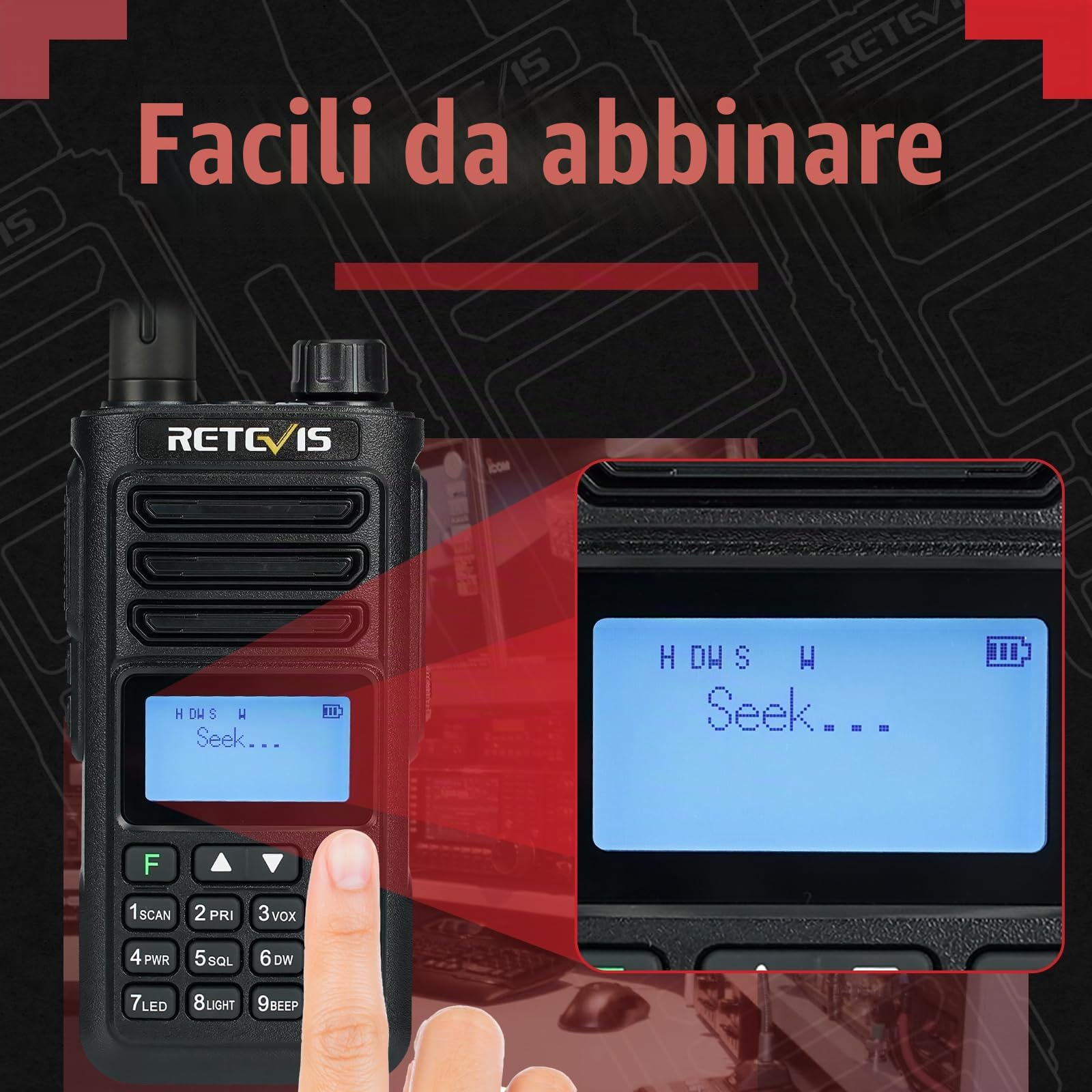 Retevis RA89 Radio Trasmittenti, Intervallo Lungo Walkie Talkie IP68 | Radioamatoriale, VFO, Batteria 2500mAh, Walkie-talkie Ricaricabile di USB A-C per il Salvataggio di Emergenza