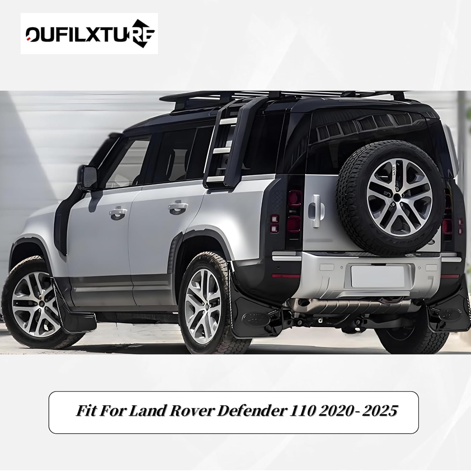 4PC Mud Flaps Mudguards Fenders Splash Guards Fit for Land Rover Defender 110 2020 2021 2022 2023 2024 2025 2026 Gloss Black ABS Accessories