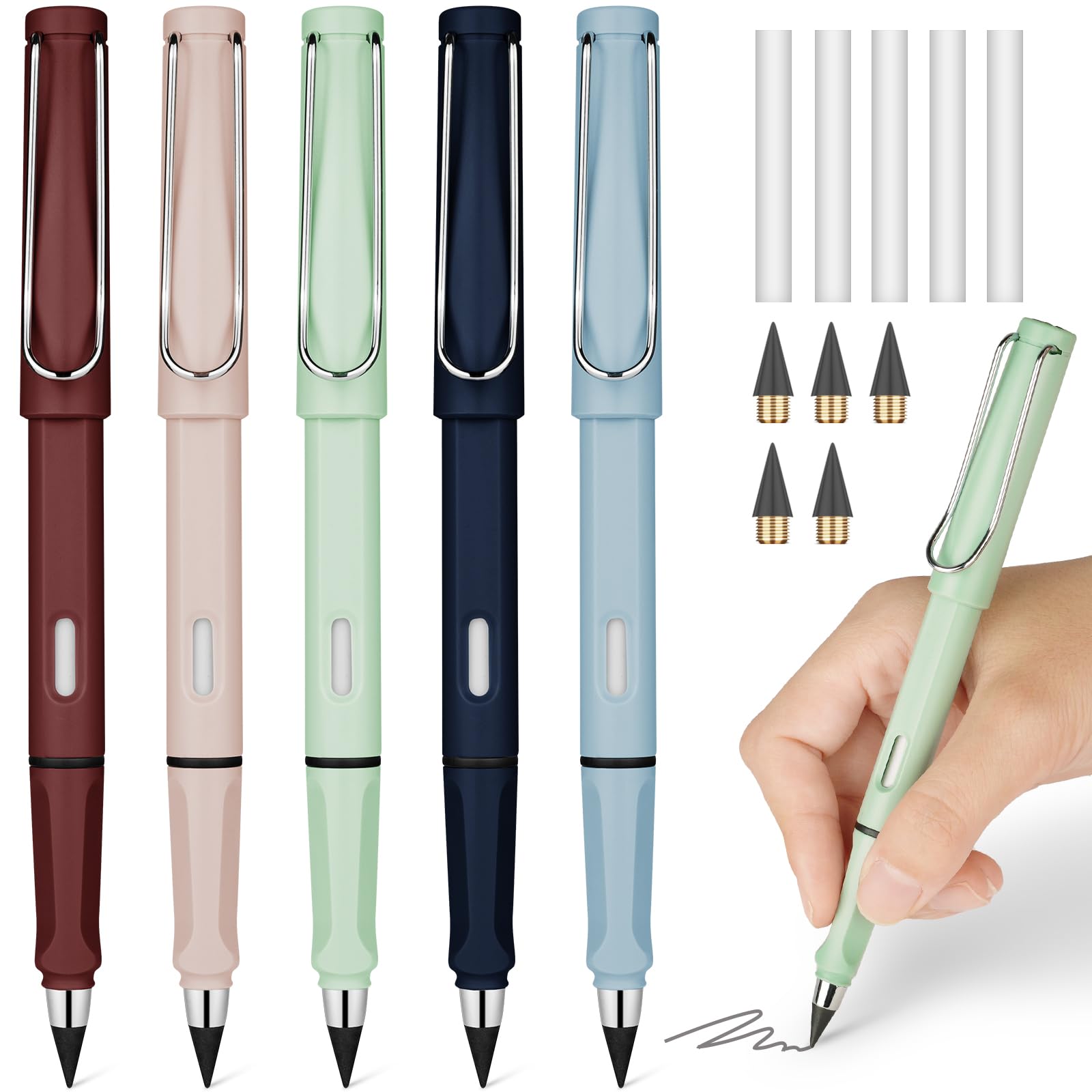 Amazon.com : Ainiv Inkless Reusable Pencil with Eraser & 5