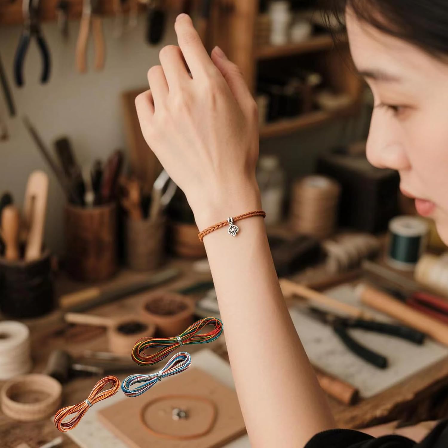 46 Colors 460m1mm Waxed Polyester Cord Bracelet Cord Wax Coated Thread for Jewelry Making Waxed String for Bracelet Making 10m for Each Color - Image 4