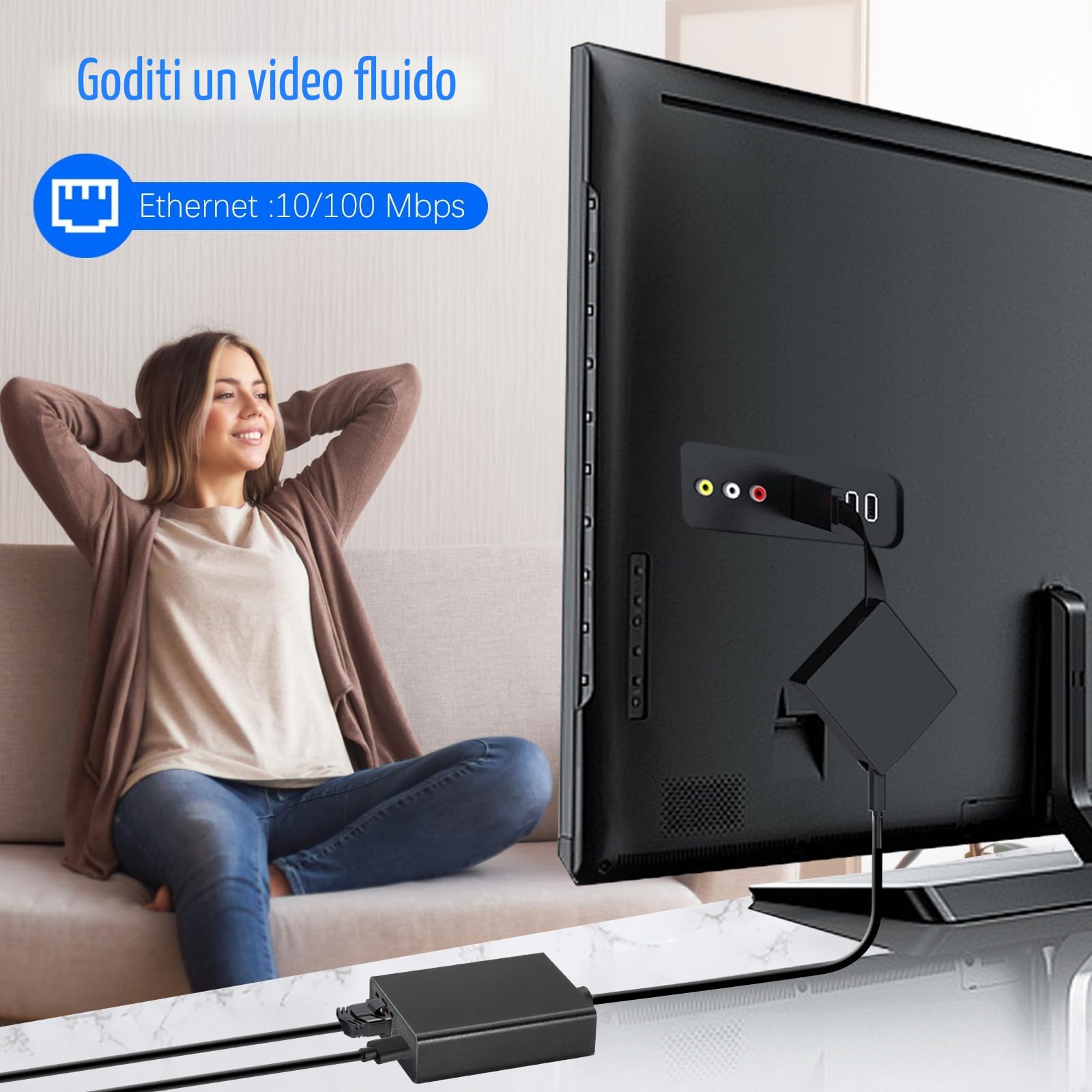 Adattatore LAN Micro USB RJ45 Ethernet per Fire TV Stick 4K 4K Max Streaming