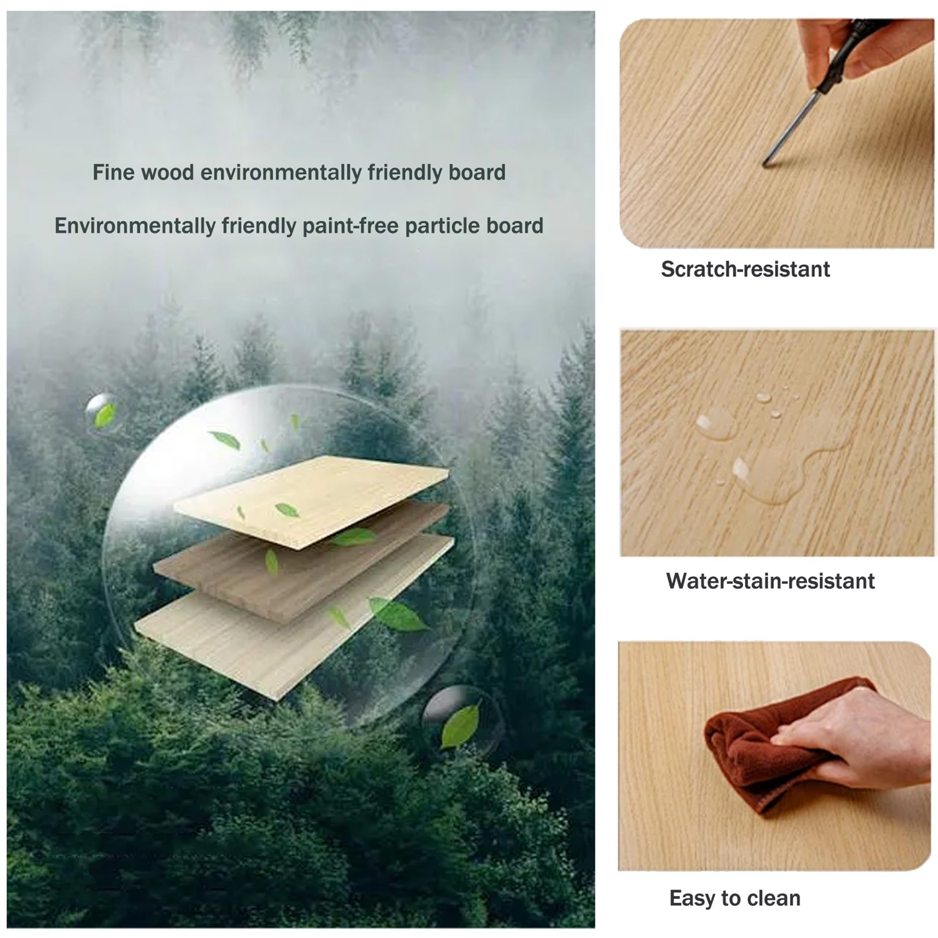 Petit bureau de réception en bois avec étagères ouvertes – Comptoir polyvalent et présentoir de table de conférence pour la maison et le magasin – Solution de réception idéale
