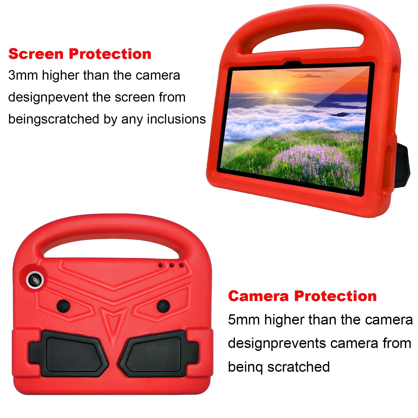Custodia protettiva per tablet PC compatibile con Kindle Fire 7 di 12a generazione da 7" 2022, custodia per tablet compatibile con bambini, leggera in EVA antiurto a prova di caduta, con manico e