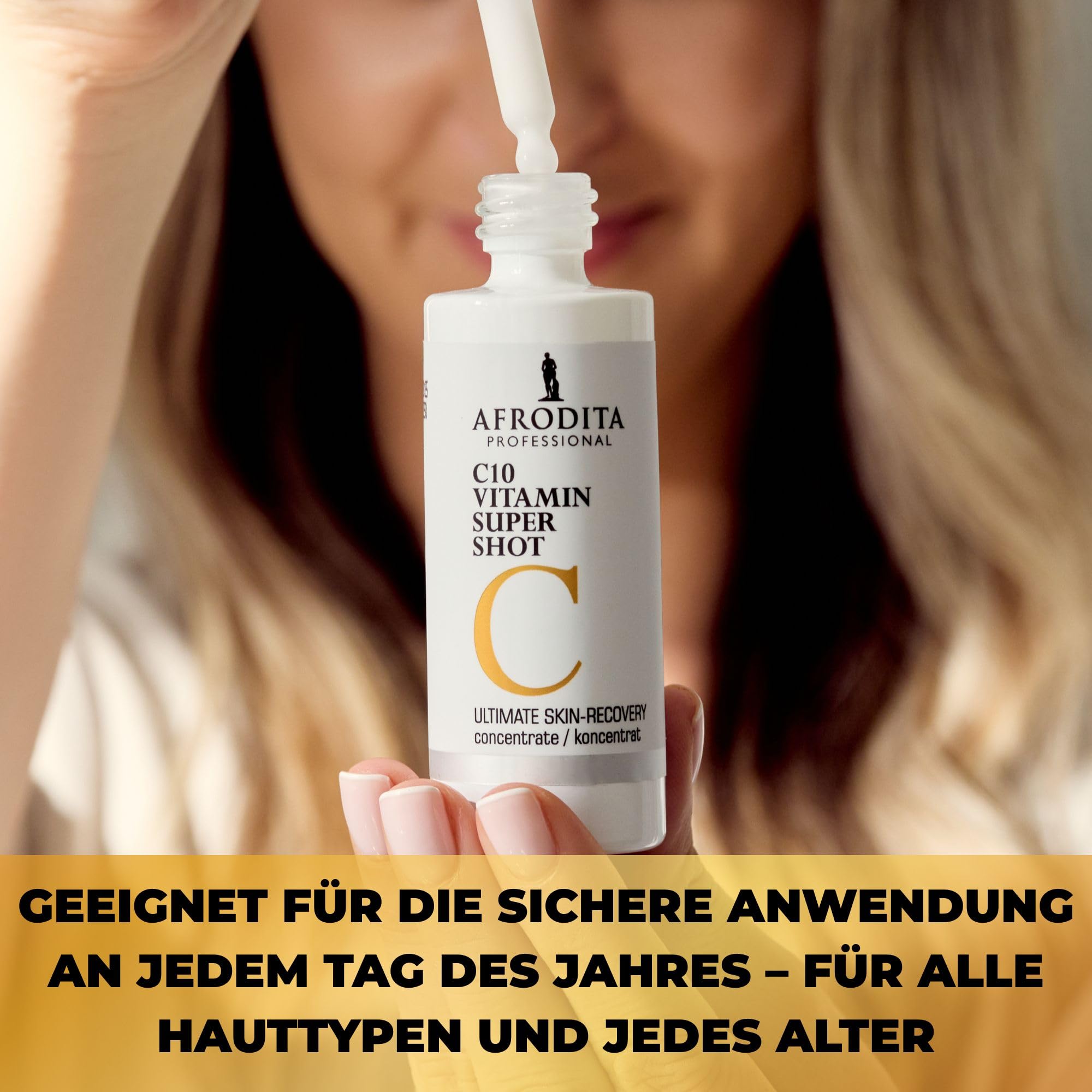 Afrodita Professional C10 Vitamin Super Shot Serum | 10% stabilisiertes Vitamin C Gesichtsserum gegen Pigmentflecken | Aufhellendes Anti-Aging Serum mit Glow-Effekt für alle Hauttypen 30 ml