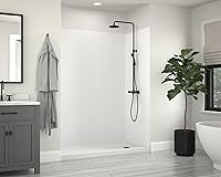 Vista 3 de Miseno MSW786032 ReadySet 60 "x 32" X 78" Kit de pared de ducha de alcoba de cinco paneles - Blanco Carrara