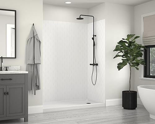 Miniatura 3 de Miseno MSW786032 ReadySet - Kit de pared de ducha de cinco paneles de 60 x 32 x 78 pulgadas, roble desgastado