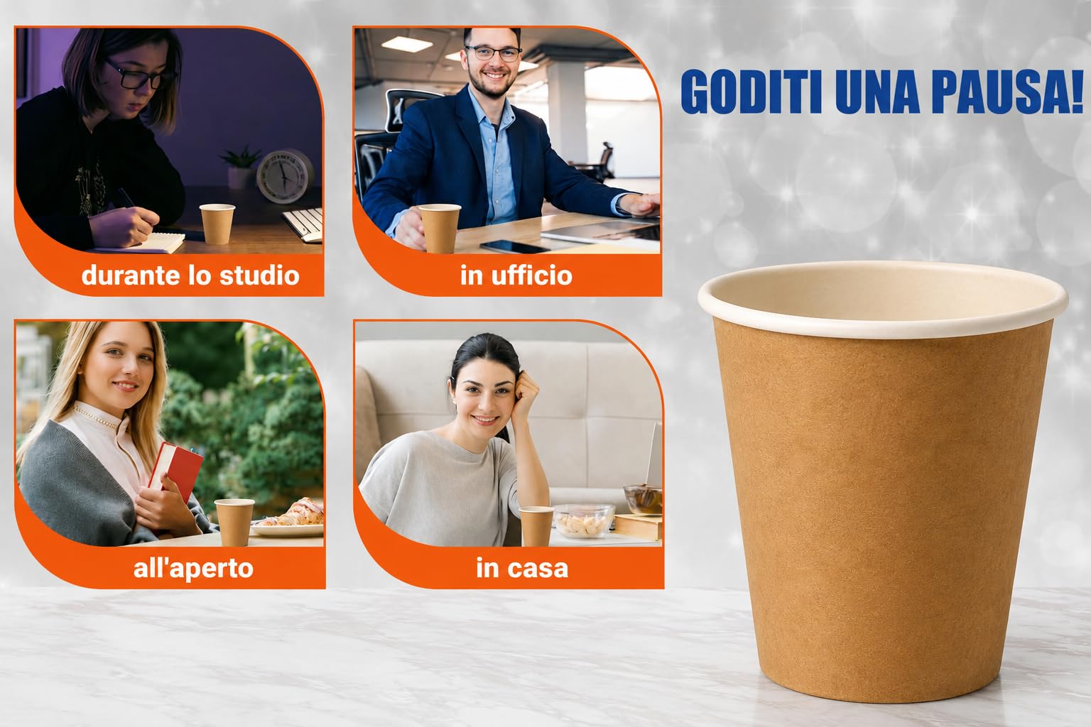 e_far Bicchieri da Caffè in Carta Bianca 90 ml (3 Oz) – 1000 Pezzi – Tazzine Monouso per Bevande Calde e Fredde – Ideali per Ufficio, Casa e Asporto